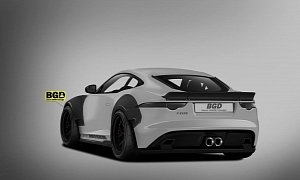 Jaguar F-Type Coupe Rendered with Liberty Walk Wide Body Kit