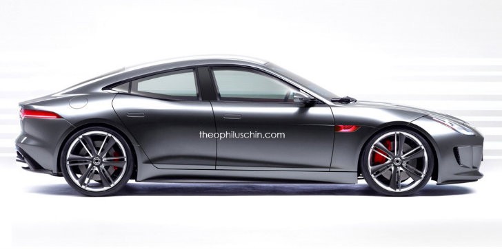 Jaguar F-Type Four-Door Coupe rendering by Theophilus Chin