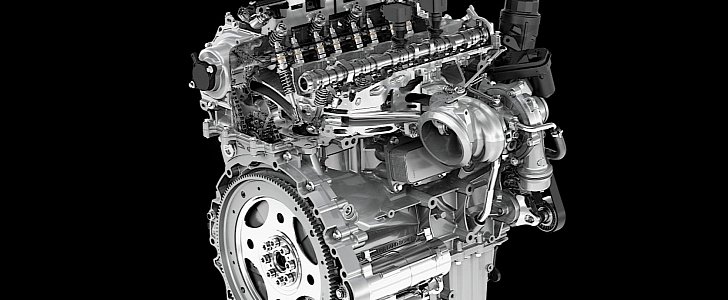 Cutaway of Jaguar's Ingenium engine in the four-cylinder version