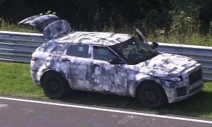 Jaguar SUV Prototype Breaks Down at the Nurburgring