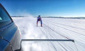 Jaguar XF Sportbrake Helps Set New Record at 117 MPH for Fastest Man on Skis