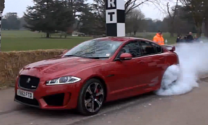 Jaguar XFR-S Super-Saloon Burns Tires on Goodwood Hill