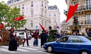 James Corden Stops Traffic in Paris for Musical, the French Are Not Impressed