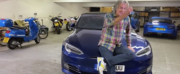 James May’s New Tesla Model S 100D Joins His BMW i3, Alpine A110