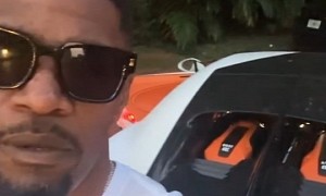 Jamie Foxx Starts the Year Right Posing With a Bugatti Chiron Pur Sport