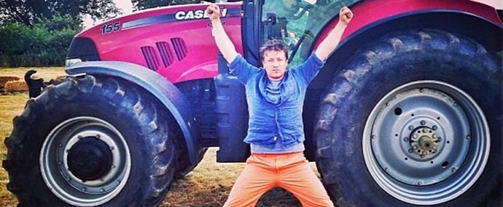 Thieves stole Jamie Oliver's tractor and a trailer, but he got them both back by himself, without help from the police 
