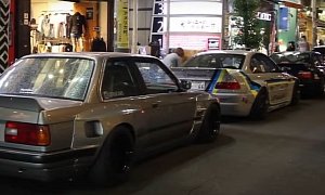 Japan's Rocket Bunny BMW M3s Go Out to Play in Tokyo "Secret Society" Meet
