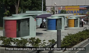 Japanese Bike Parking Systems Are Just like Volkswagen's Wolfsburg Towers