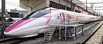 Japanese Hello Kitty Bullet Train Shown in Glorious Pink