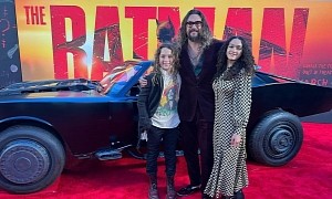 Jason Momoa Attends The Batman Premiere, His Lookalike Son Tries Out the Batmobile