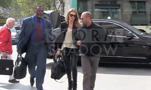 Jason Statham and Rosie Huntington Spotted in S-Class in Paris