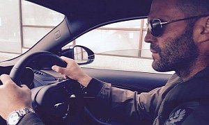 Jason Statham Drives Jaguar F-Type R Coupe in London: Not the Best Idea