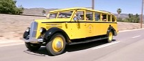 Jay Leno Drives a Classic 1936 White Model 706 Yellowstone Tour Bus With 600K Miles