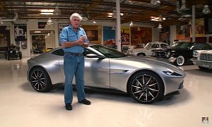 Jay Leno Drives Bond's New Car, the Aston Martin DB10