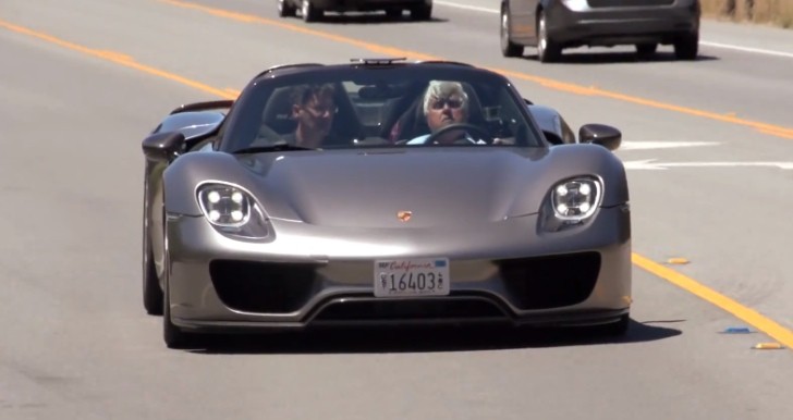 Jay Leno test the hybrid Porsche supercar