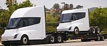 Jay Leno Drives the Tesla Semi While Hauling a Second Truck, Calls It Amazing