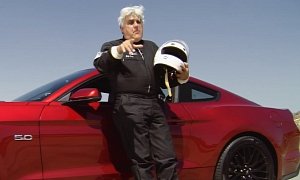 Jay Leno Does Donuts in Ford Mustang to Thank His 1 Million Fans
