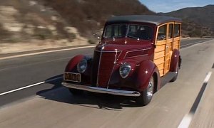 Jay Leno Reviews a 1937 Ford Woodie Restomod