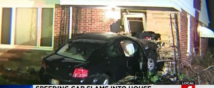 Jealous Michigan teenager crashes into house after car chase
