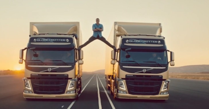 Jean-Clause Van Damme Does Epic Splits Between Reversing Trucks