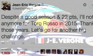 Jean-Eric Vergne Ousted From Scuderia Toro Rosso, Tweets About New Challenge