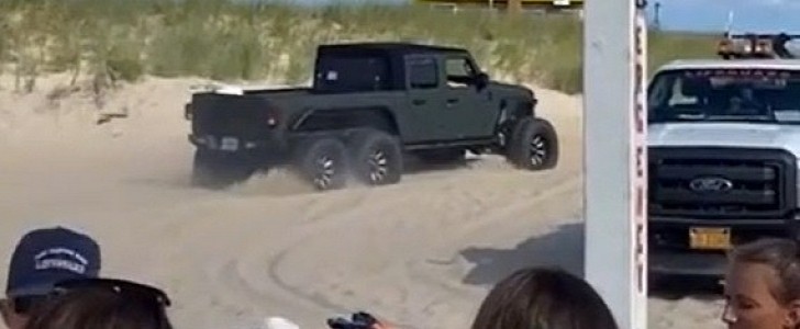 This Jeep 6x6 Got a Double Rear Axle and Now Struggles in the Sand
