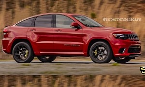 Jeep Grand Cherokee Trackhawk Coupe Rendered as America's Answer to BMW's X6 M
