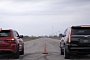 Jeep Grand Cherokee Trackhawk Drag Races 800 HP Cadillac Escalade, America Wins