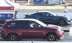 Jeep Grand Cherokee Trackhawk Races Chevy Camaro ZL1, Hulk Gets Smashed