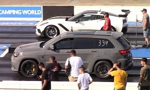 Jeep Grand Cherokee Trackhawk Races Corvette ZR1, SUV Upsets Supercar