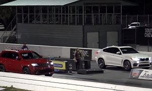 Jeep Grand Cherokee Trackhawk vs. BMW X6 M Drag Race Is a Bummer