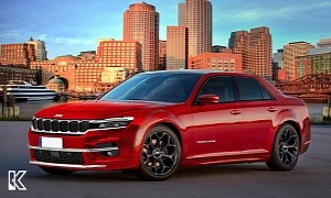 Jeep Sedan Rendering Mixes Seven-Slot Grille With Chrysler 300 Body Panels