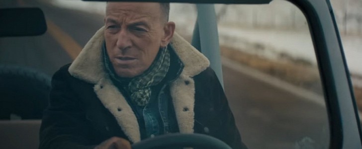 Bruce Springsteen drives his own 1980 Jeep CJ-5 in Super Bowl ad "The Middle" 