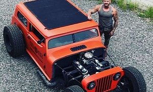 Jeep Wrangler Hot Rod with V8 Engine Was Chopped in France