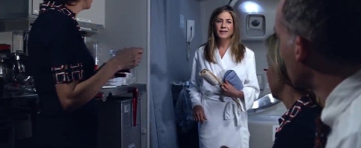 Jennifer Aniston Is a Picky Passenger Looking for the Bar in New Emirates Ad 
