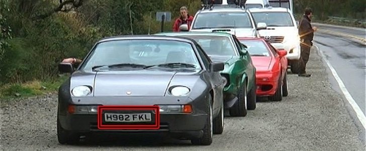 Jeremy Clarkson's Porsche had an offending license plate