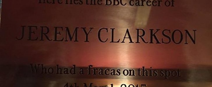 Jeremy Clarkson's fracas with the BBC now has a plaque in its honor