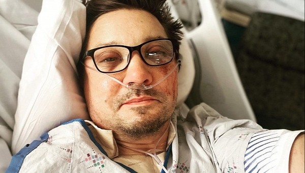 Jeremy Renner addresses fans from his hospital bed, after snowcat accident