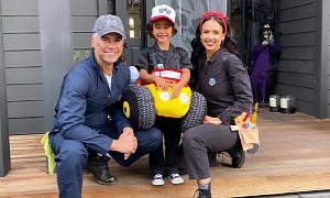 Jessica Alba Was a Mechanic for Halloween, Her Son Went as the Cutest Monster Truck