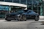 Jet Black Aston Martin Vantage Flashes New Set of Satin Black Custom Wheels