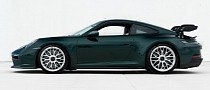 Jet Green Metallic PTS Porsche 911 GT3 Rides Monoblock yet Classic on Silver An10s