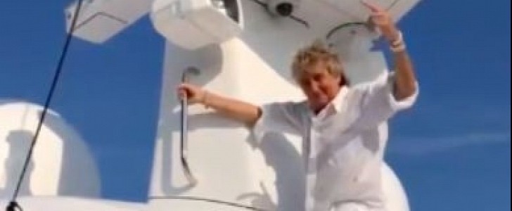 Rod Stewart on Yacht