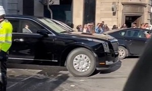Joe Biden's Beast Limousine Gets Stuck in London Traffic on the Way to Queen's Funeral