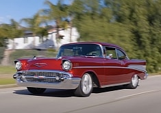 John Paul DeJoria Brags About His Candy Red 1957 Chevy Bel Air Restomod, Jay Leno Approves