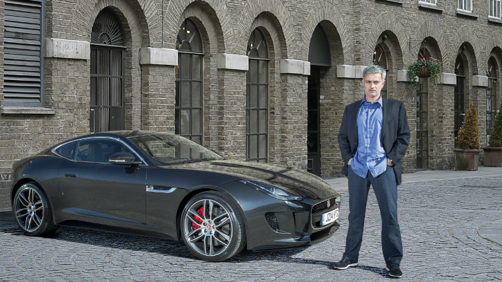 Jose Mourinho and his brand new Jaguar F-Type R Coupe