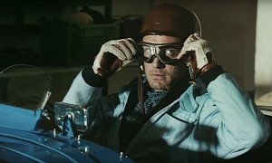 Jude Law Catches a Face Full of Engine Oil Out of a Delahaye Type 135S in New Ad