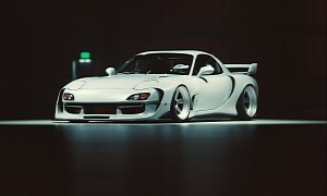 Juicy Widebody Kit for Mazda RX-7 Finally Lives to Offend, Also Clad in Carbon Fiber