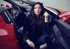 Julia Adasheva Is a Russian Brunette with a Ferrari 458 Spider
