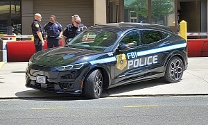 Justice Is Being Served by the FBI Police in a 2022 Ford Mustang Mach-E GT