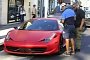 Justin Bieber Gets a Parking Ticket while out with His Bright Red Ferrari